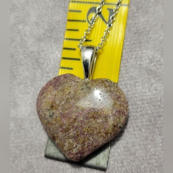 Karis Rhodonite Heart Pendant Necklace - Picture 12 of 15